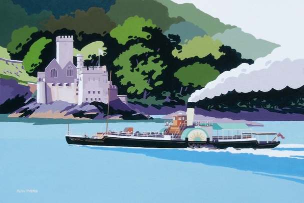 ALAN TYERS - kingswear castle passing dartmouth castle