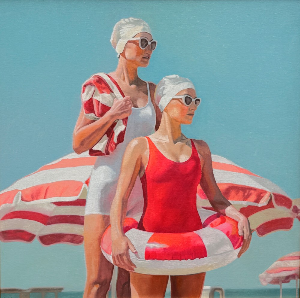 British Artist ALLAN WILKIE - Beach Watchers