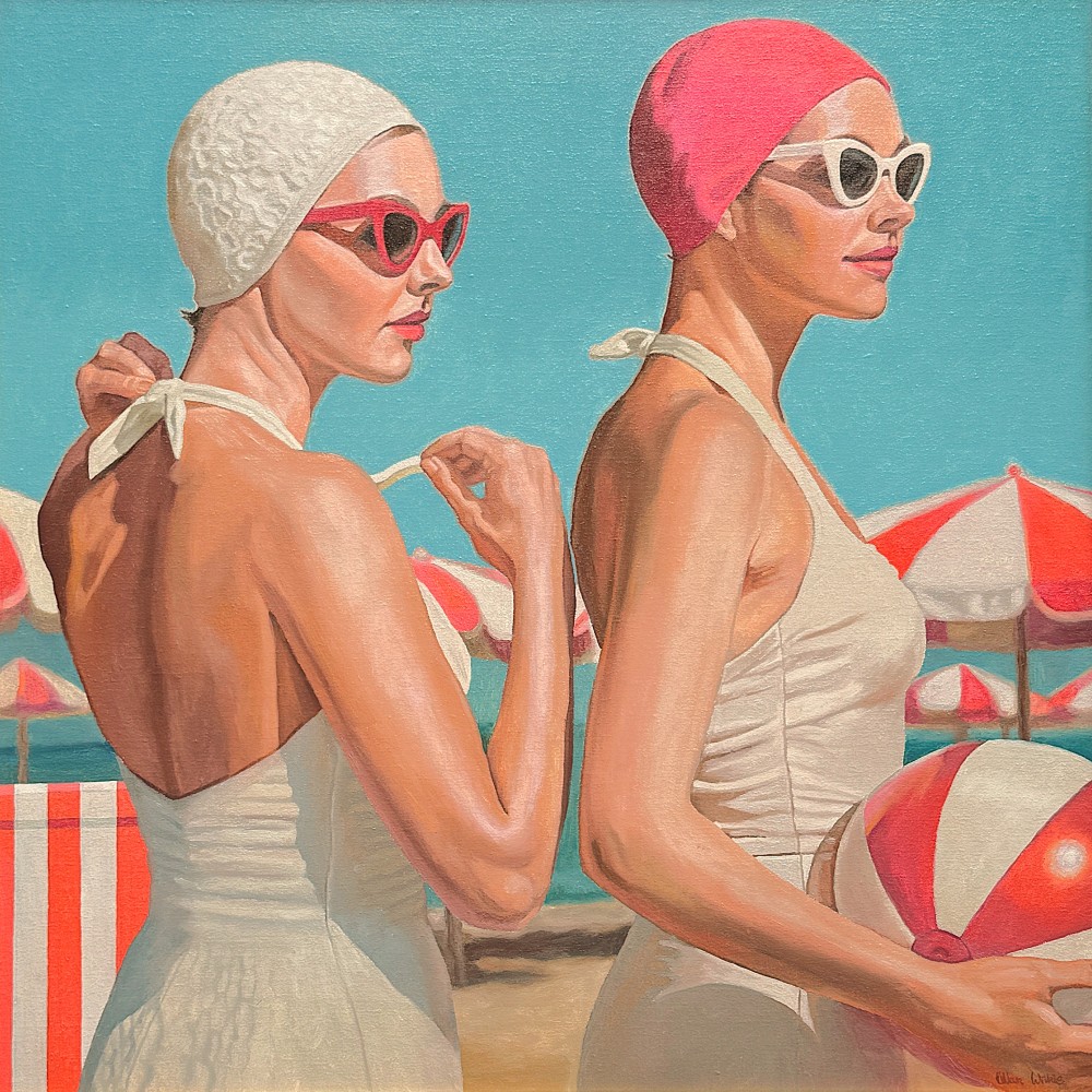 British Artist ALLAN WILKIE - White Halter Necks