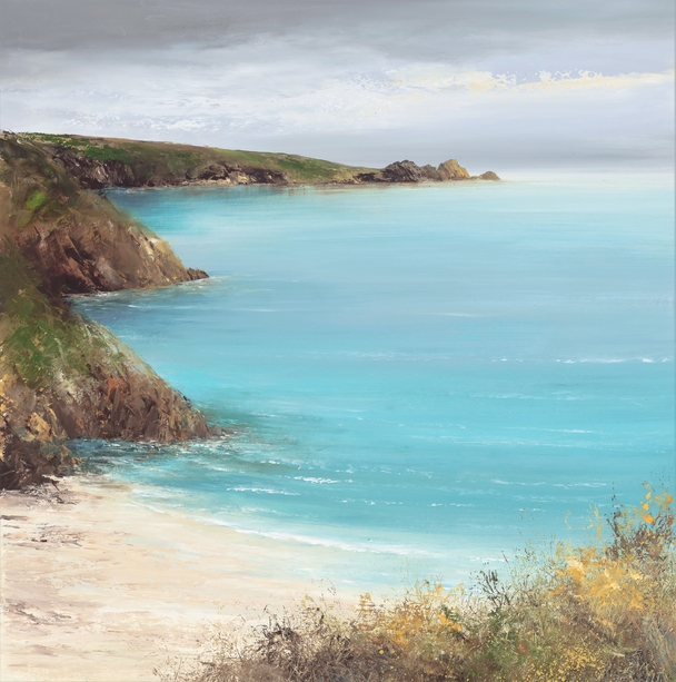 AMANDA HOSKIN - turquoise sea at porthcurno bay, cornwall