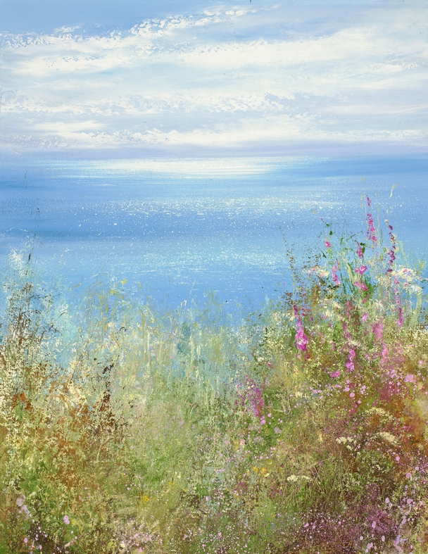 AMANDA HOSKIN - sea pinks on the coastal path, gwithian