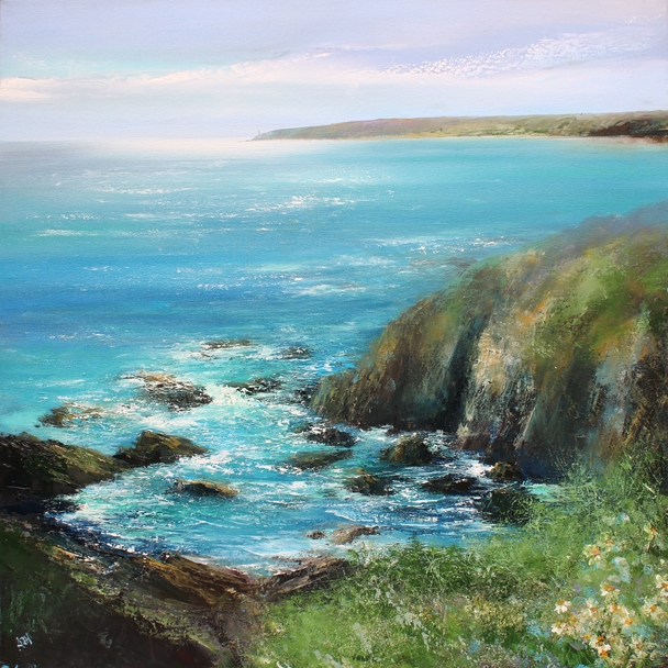 AMANDA HOSKIN - a view across the cliff tops to start point