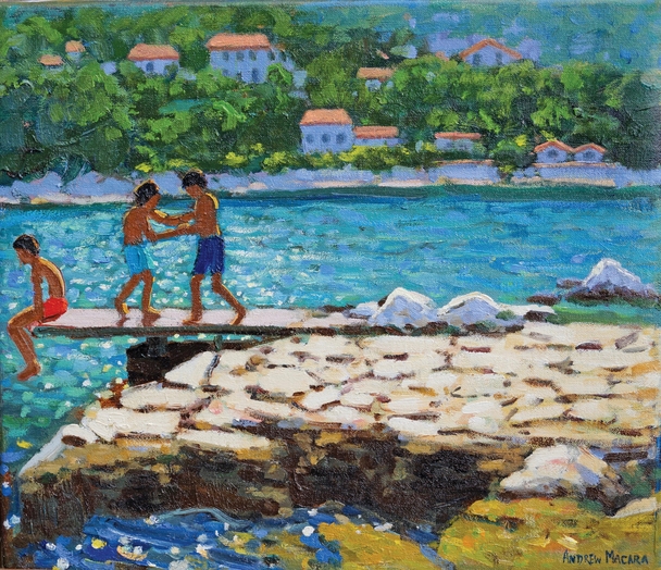 ANDREW MACARA  - diving board, skiathos town