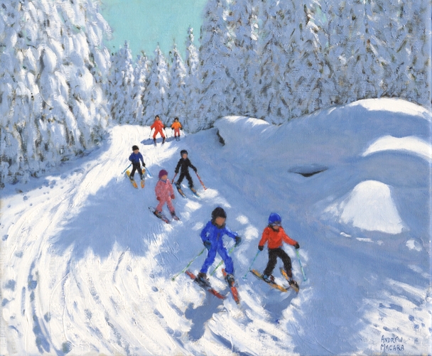 ANDREW MACARA  - skiing down the trail, courchevel, france