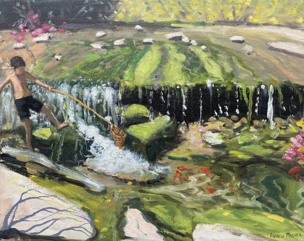 ANDREW MACARA - boy fishing, lefkas, greek islands