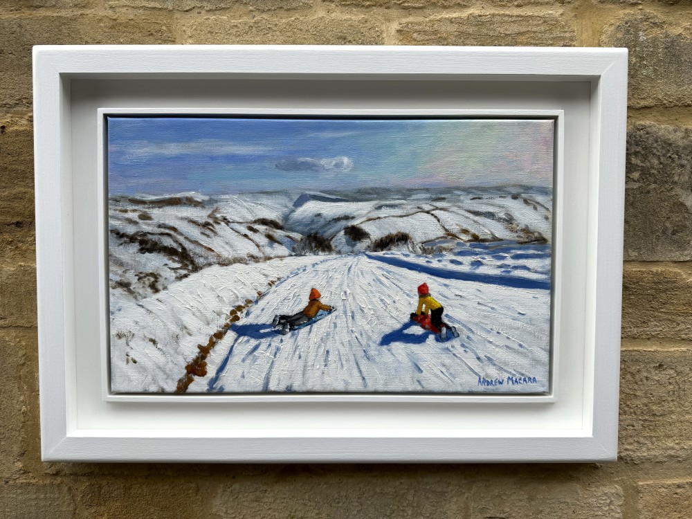 British Artist ANDREW MACARA - Two Sledgers, Derbyshire, Peak District