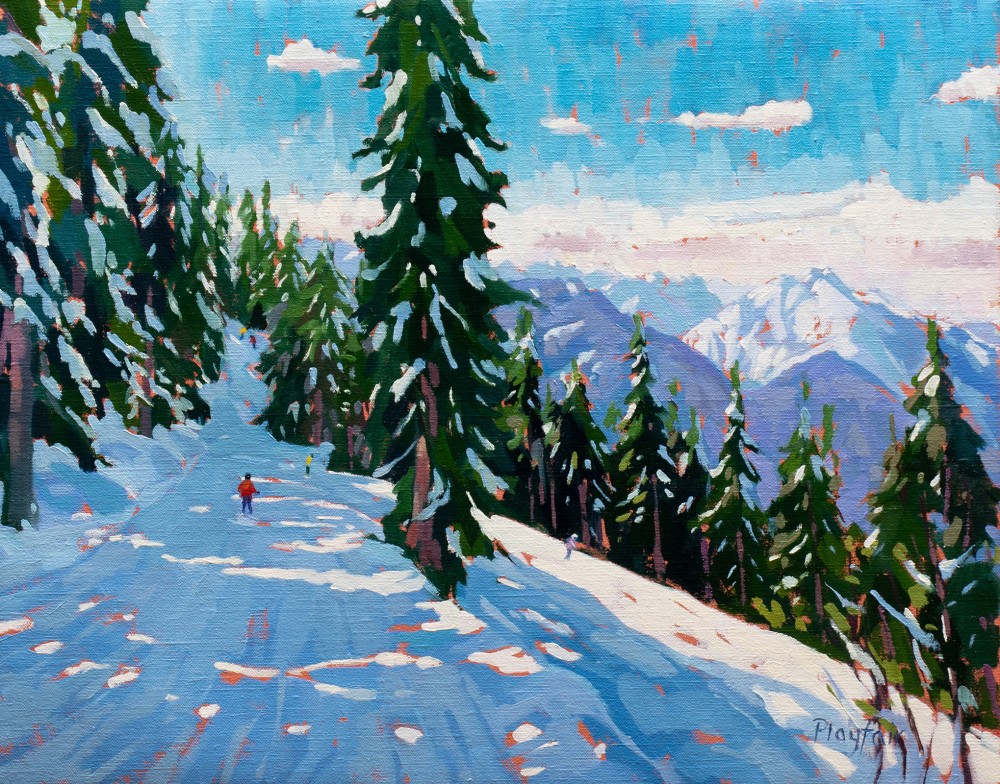 British Artist ANNABEL PLAYFAIR - Shadows in Verbier