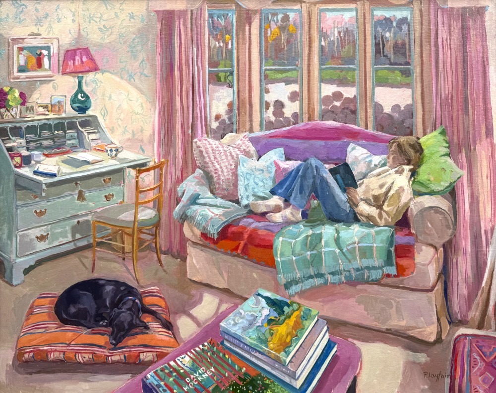 British Artist ANNABEL PLAYFAIR - Afternoon Reading