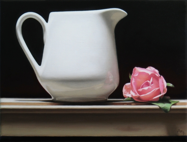 ANTHONY ELLIS - still life with jug and rose