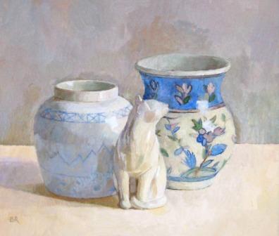 BARBARA RICHARDSON - two pots and a cat