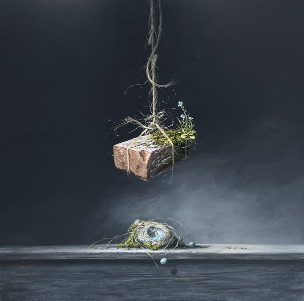 BRYAN HANLON - brick, bucket and birds nest