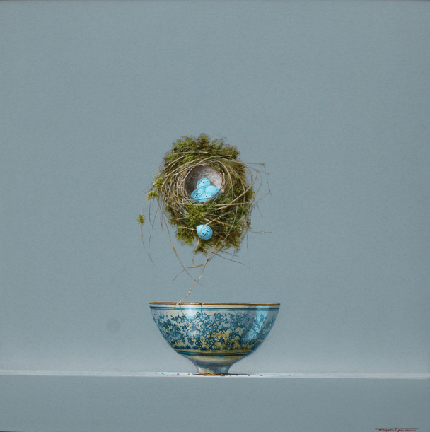 Song Thrush Nest and Chinese Bowl