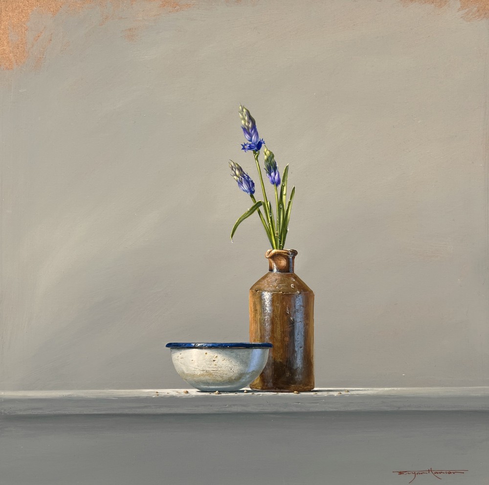 British Artist Bryan Hanlon - Three Bluebells (The Beauty of Simple Things) 
