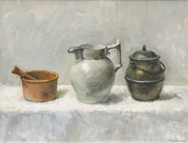 CHARLES HARDAKER - still life with three objects