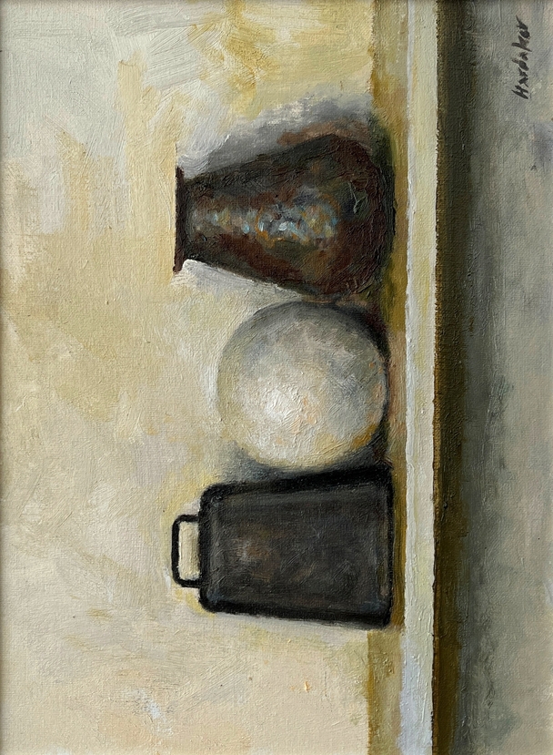 CHARLES HARDAKER - still life with white sphere
