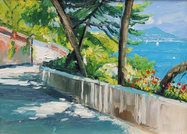 British Artist COLIN CARRUTHERS - Dappled Light, Cap Ferrat