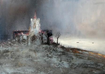 British Artist COLIN KENT - Church by The Sea