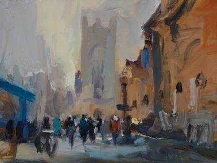 DAVID ATKINS - bath abbey on a misty morning