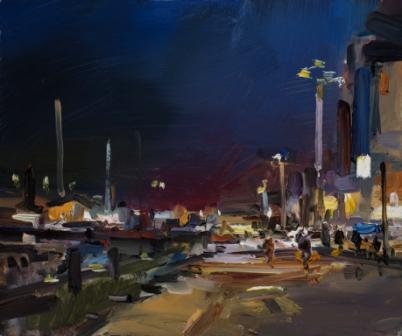 DAVID ATKINS - poole harbour at night