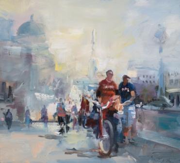 DAVID ATKINS - on a cycle ride, trafalgar square