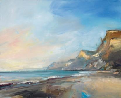 DAVID ATKINS - walking by the sea at golden cap