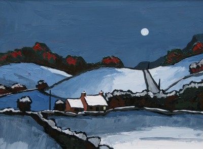DAVID BARNES - winter moonlight in nantglyn