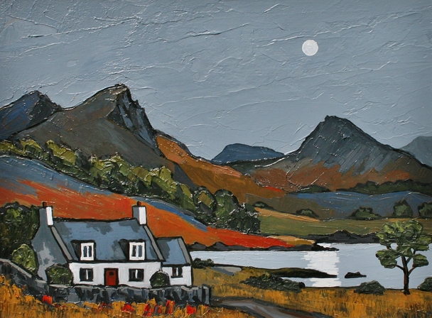 DAVID BARNES - moonlight over the loch