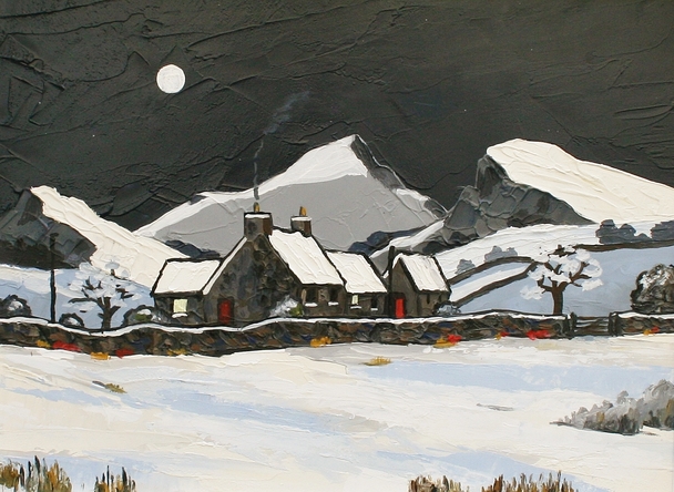 DAVID BARNES - hill farm in winter 