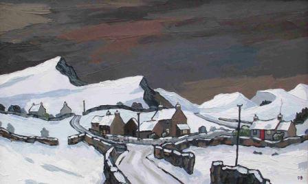 DAVID BARNES - welsh village in winter