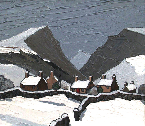 DAVID BARNES - welsh village in winter