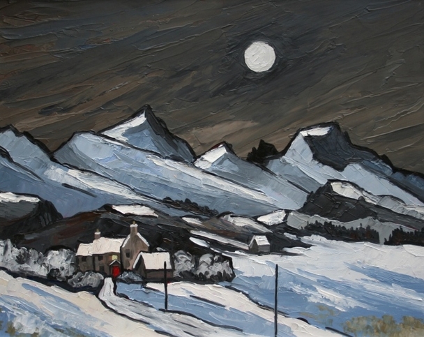 DAVID BARNES - moon over the carneddau