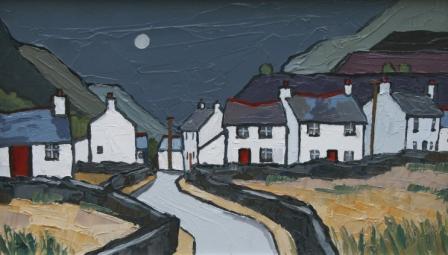 DAVID BARNES - moonlight and welsh cottages