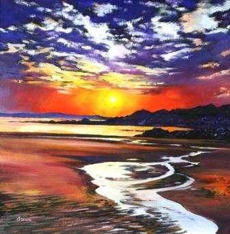 DAVY BROWN - solway beach at sunset