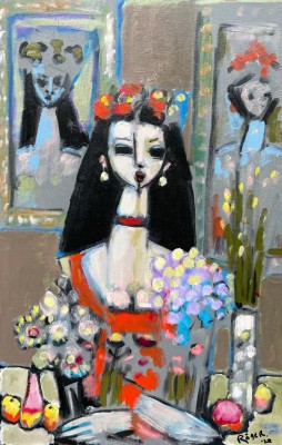 ENDRE RODER - tall white vase