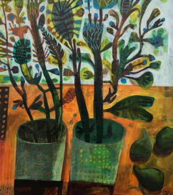 ESTE MACLEOD - three figs on orange table