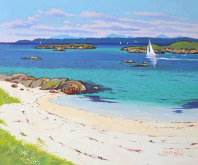 FRANK COLCLOUGH - sand, sea and distant cuillen