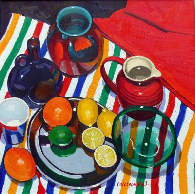 FRANK COLCLOUGH - study on striped cloth