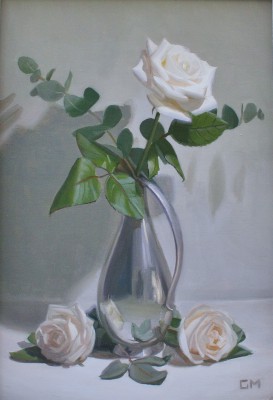 Silver Jug with Roses