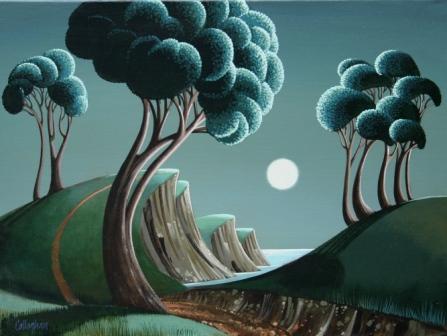 GEORGE CALLAGHAN - antrim coast, moonlight on the water