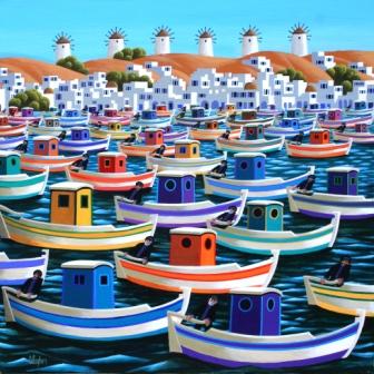 GEORGE CALLAGHAN - mykonos, greek fishing boats