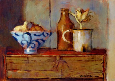 George Gilbert Rsw - Bottle, Mug and Bowl