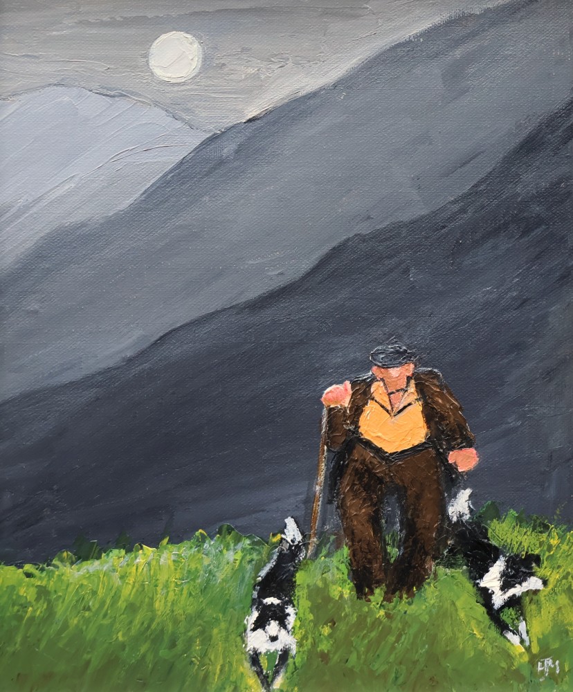 British Artist HEATHER MOSELEY - Full Moon Evening