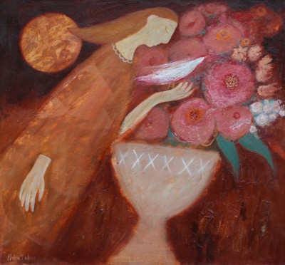 Scottish Artist HELEN TABOR - Girl with a Bird