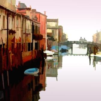 Canal With Blue Boat