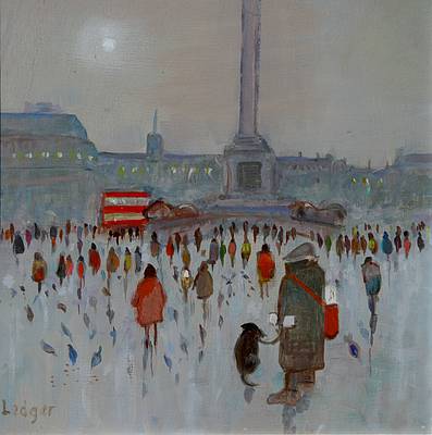 JANET LEDGER - misty noon, trafalgar square