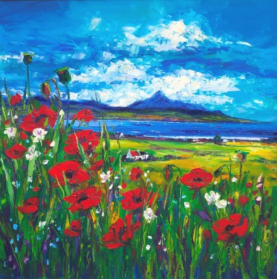 JEAN FEENEY - goatfell, arran, with poppies