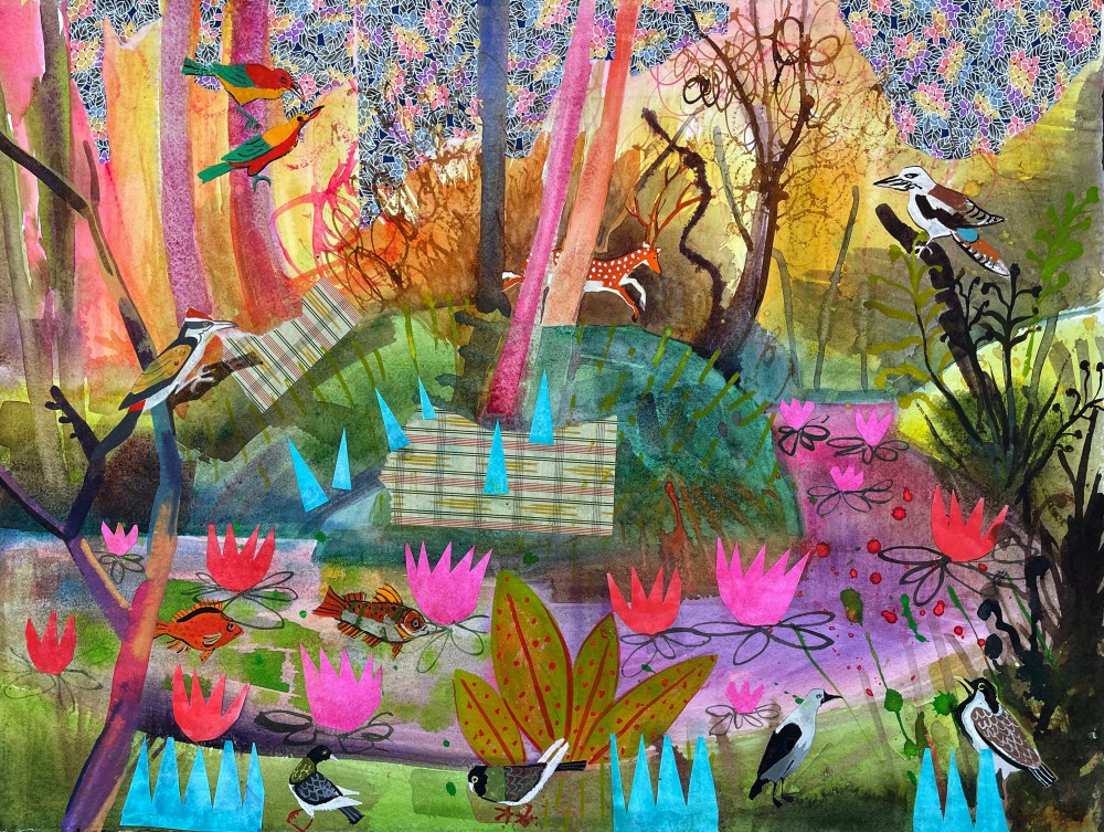 British Artist JENNY WHEATLEY - The Enchanted Lily Pond