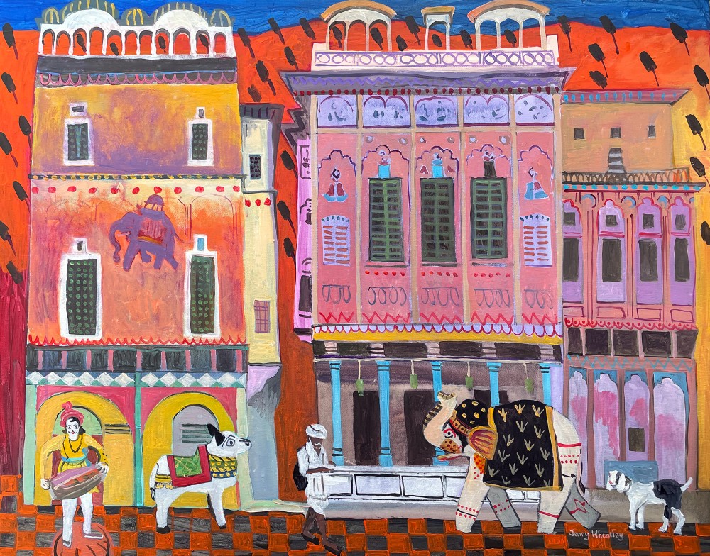 British Artist JENNY WHEATLEY - Painted Haveli