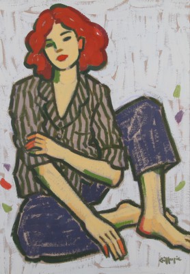 JOAN GILLESPIE - redhead in stripes