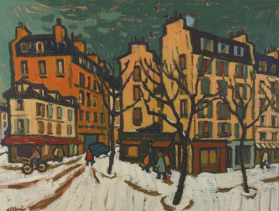 JOAN GILLESPIE - snowy street, paris